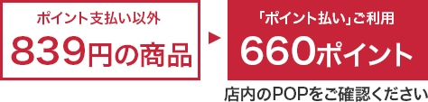 店内商品お買い上げ100円（税抜）ごとに→1ポイント+ポイントザクザク！ 対象商品のボーナスポイント付与　例)20ポイント商品3点お買い上げ＝通常分＋60ポイントボーナス付与