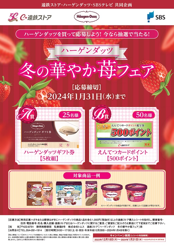 遠鉄ストア・ハーゲンダッツ・SBSテレビ共同企画ハーゲンダッツ 冬の華やか苺フェア
