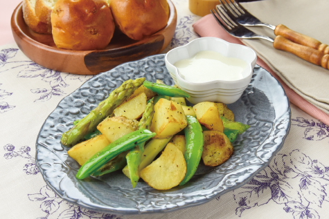 じゃがいもと春野菜の焼きサラダ わさびマヨ風味