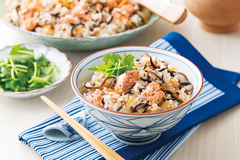 鮭とひじきの炊き込みご飯