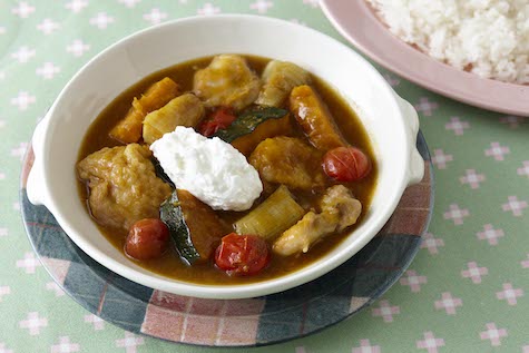 かぼちゃとねぎの和風チキンカレー