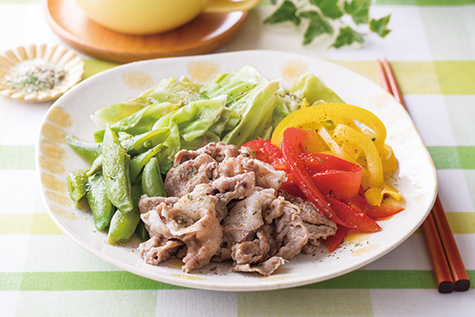 豚肉と彩り野菜のレンジ蒸し