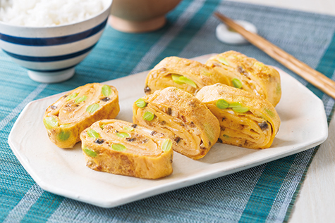 うなぎと枝豆の玉子焼き