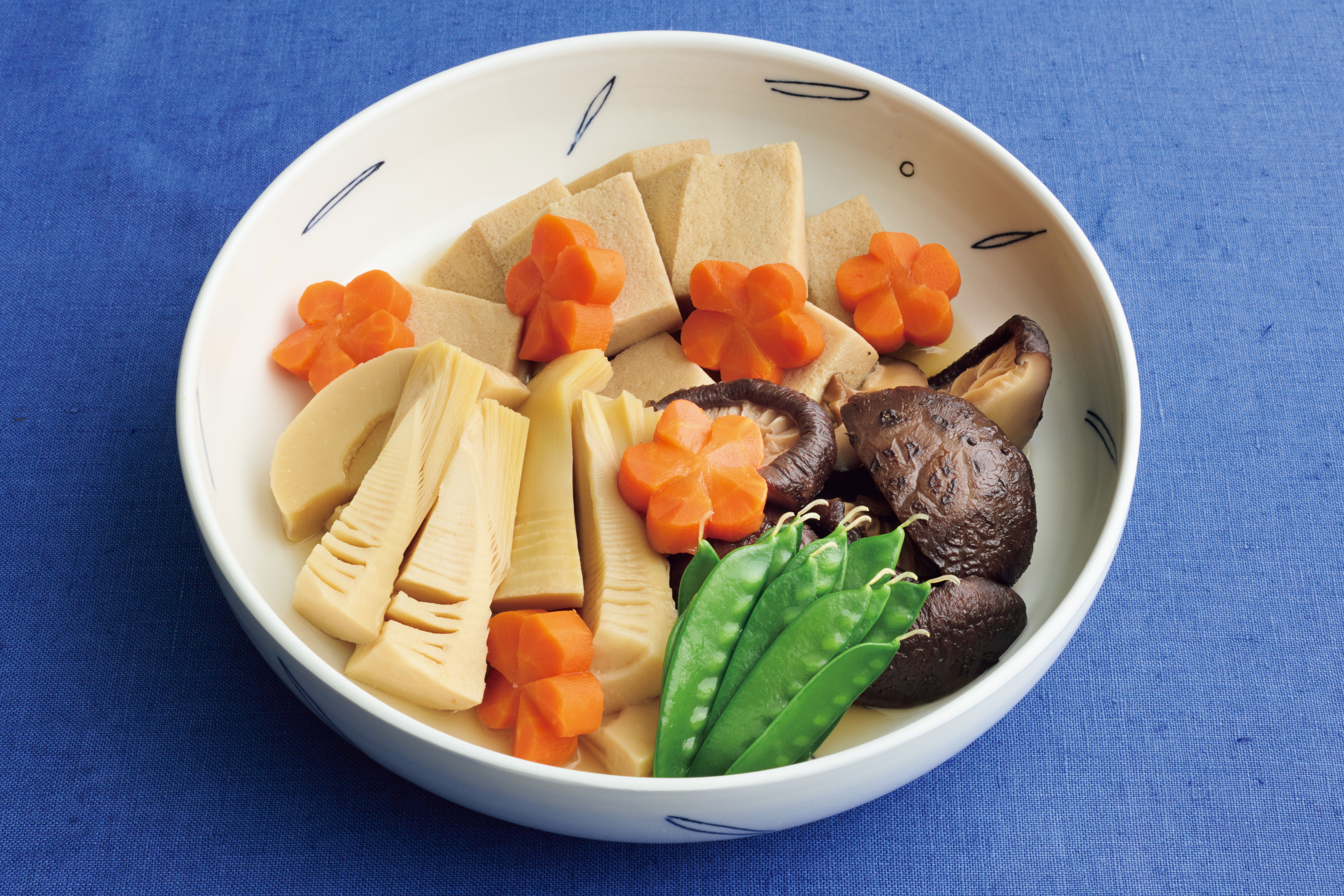 高野豆腐と野菜の炊き合わせ