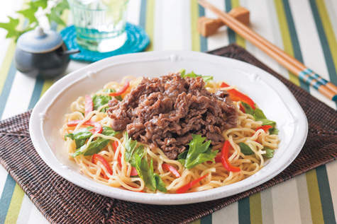 エスニック風焼き肉のせ麺